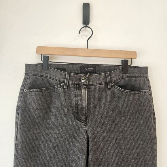 Talbots Pinstripe Grey Bootcut Jeans Denim Women's Size 8 - Picture 3 of 9